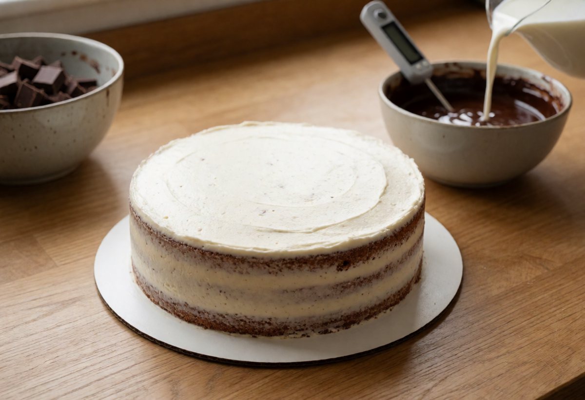 Ganache: bring cream (30% fat or more) to 80 to 90 °C, pour over chocolate, stir smooth. At 34 to 36 °C it is fluid and …