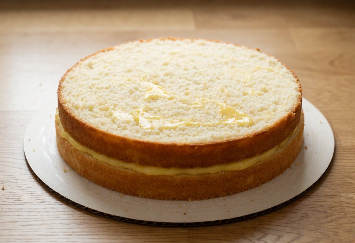Curd inside, thin. The next sponge.