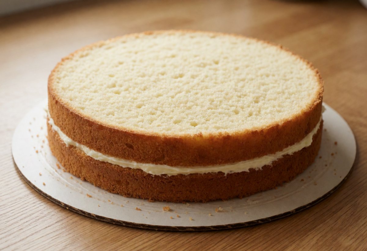 Set the next sponge on and press lightly. Set the next sponge on and press lightly.