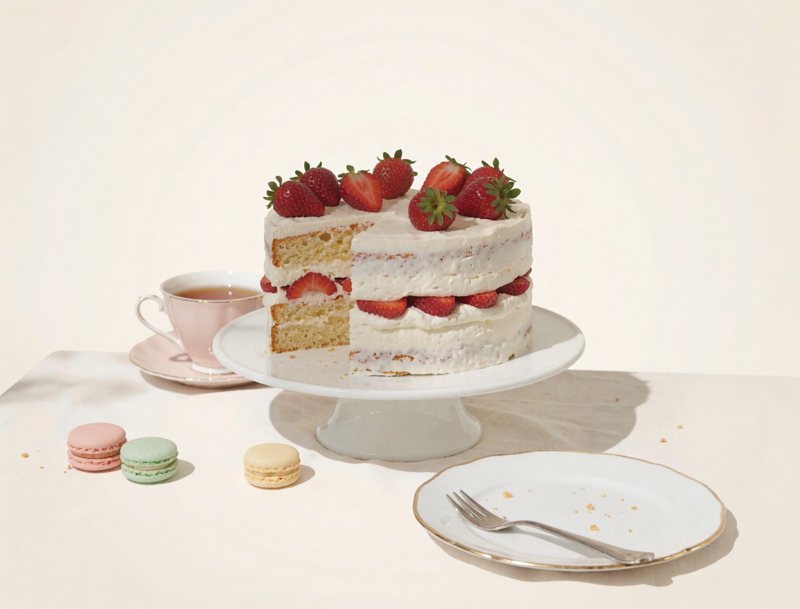 Pavlova — meringue, cream and berries