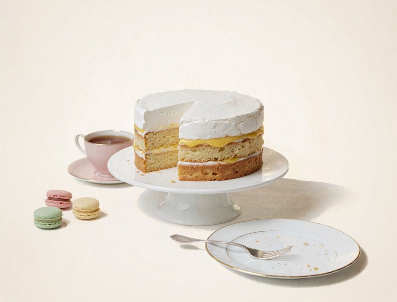 Lemon meringue cake — lemon curd and meringue