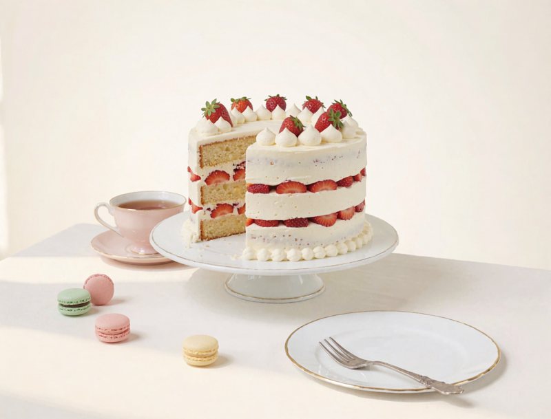 Meringue cake — with buttercream and berries